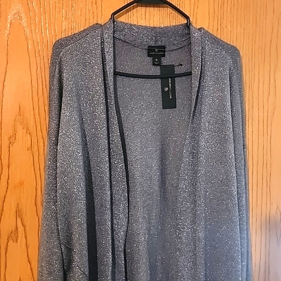 Nwt.Worthington Shiny Grey Cardigan XL - Picture 1 of 5